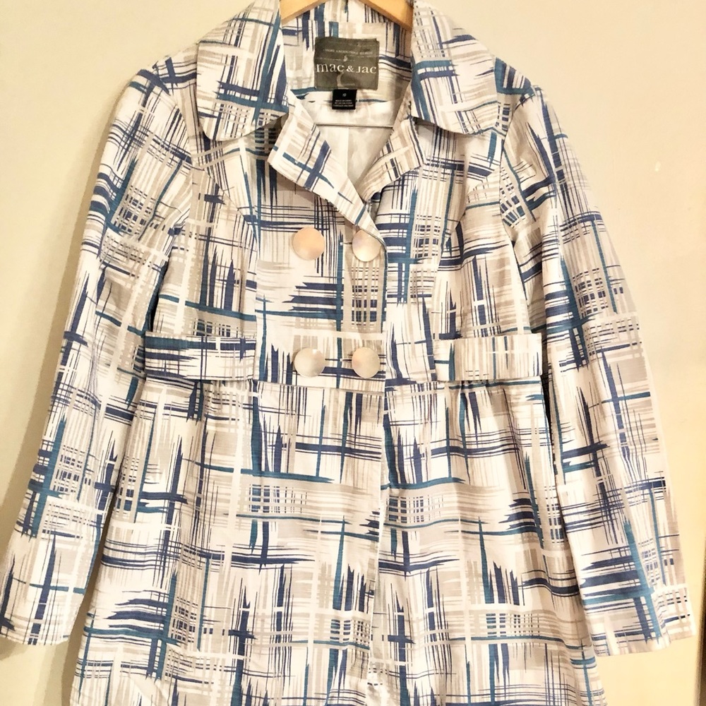 Mac & Jac Patterned Trench Jacket Size 10